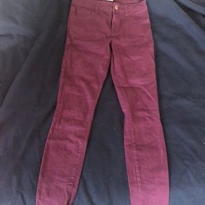 Maroon skinny jeans